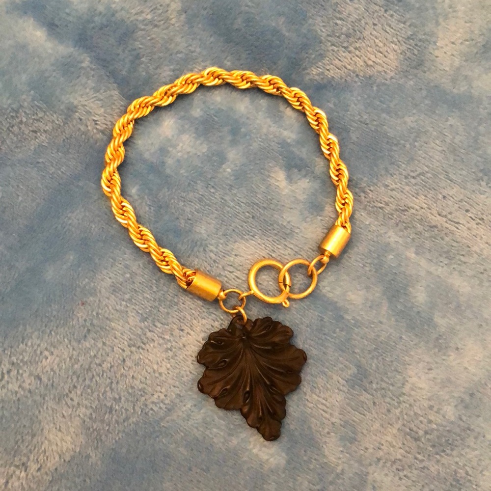 bracelet with leaf charm